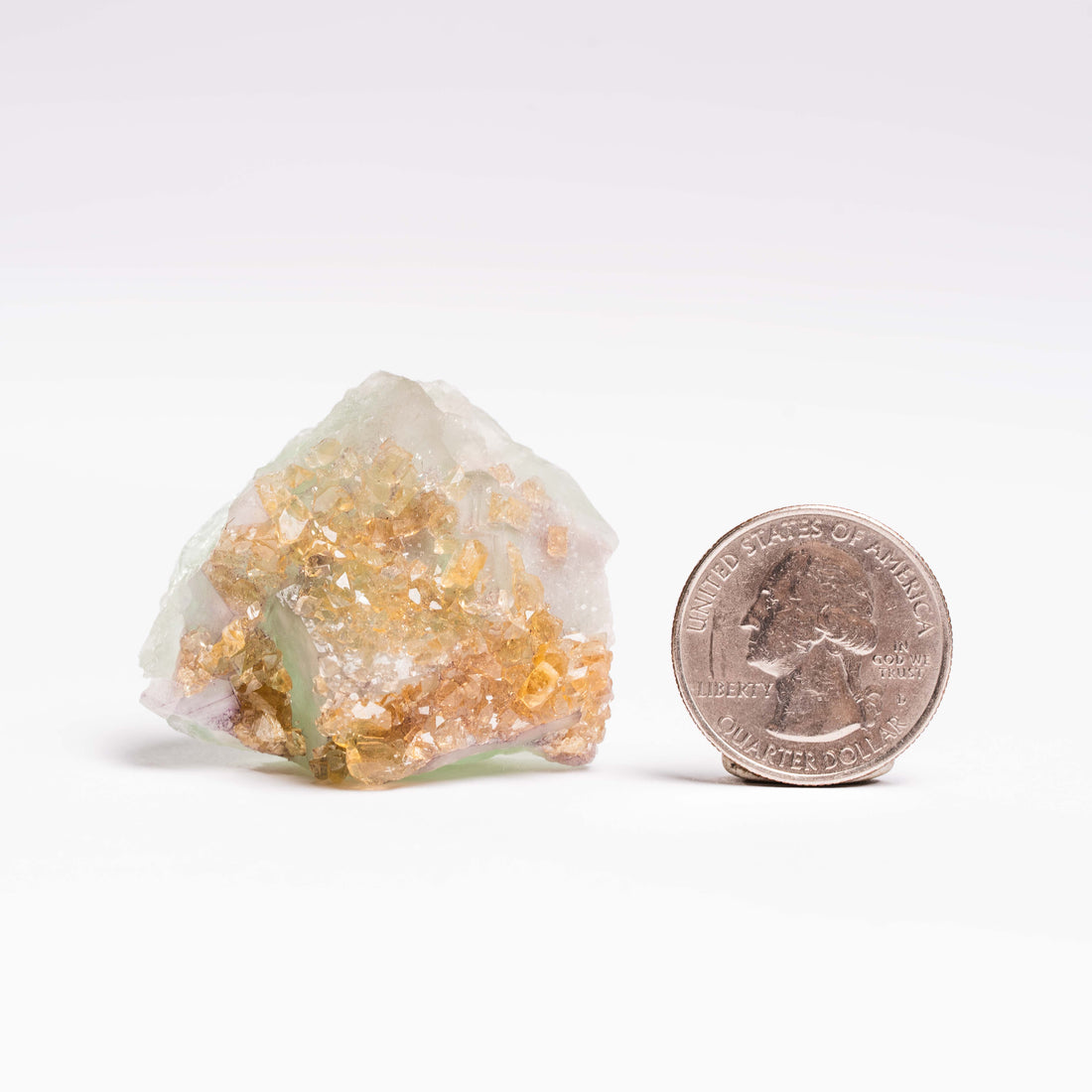Barite on Green Fluorite