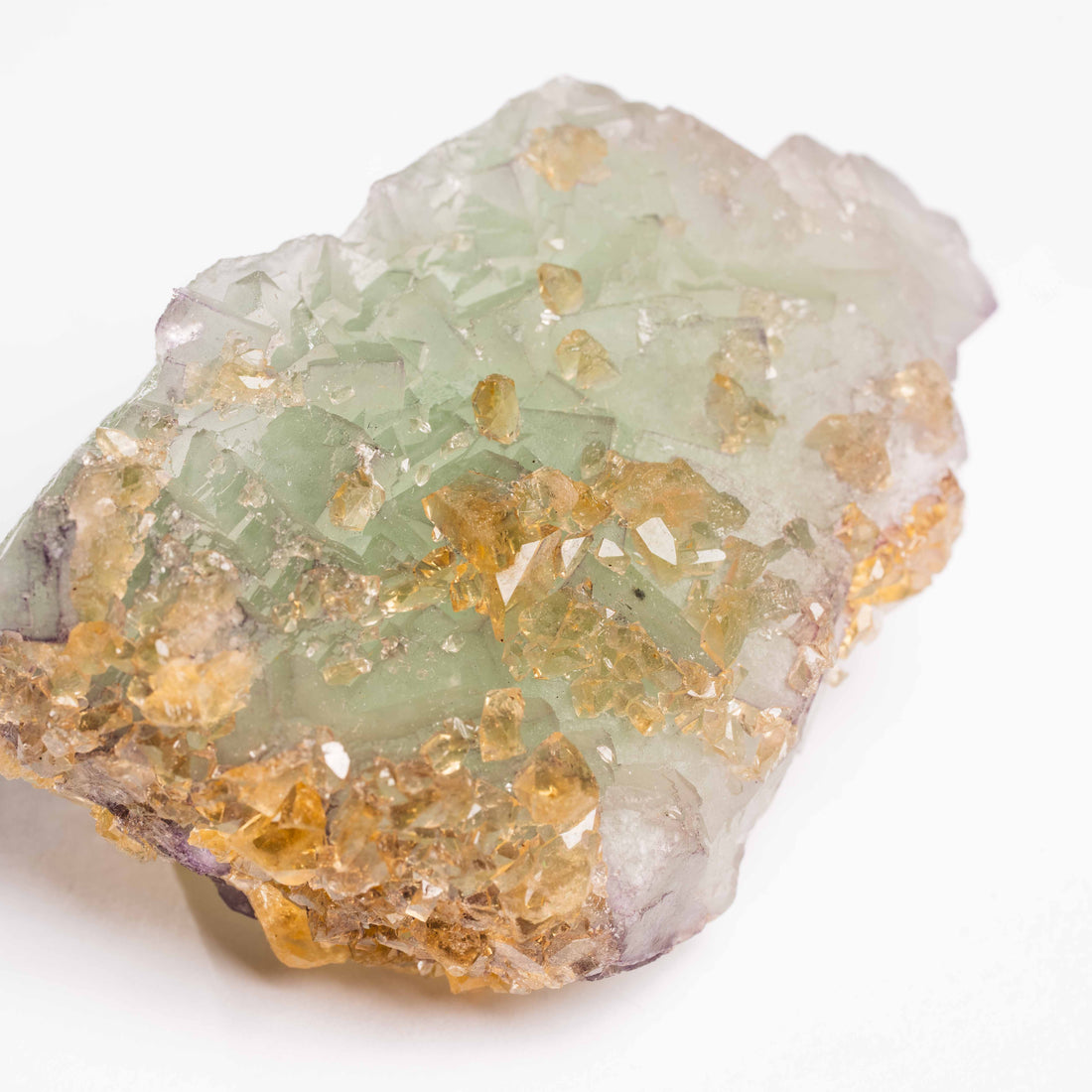 Barite on Green Fluorite