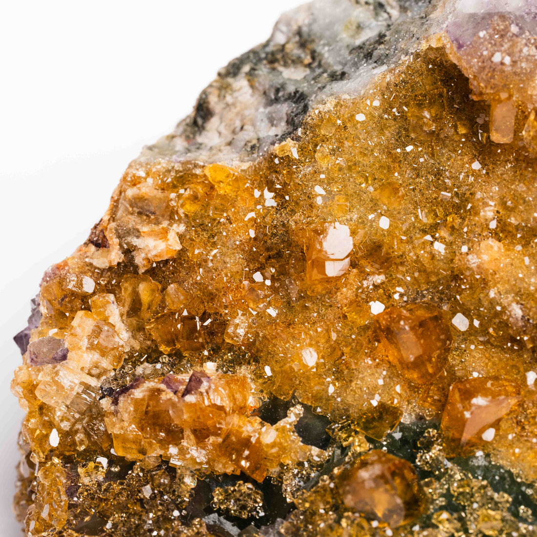 Barite on Green Fluorite