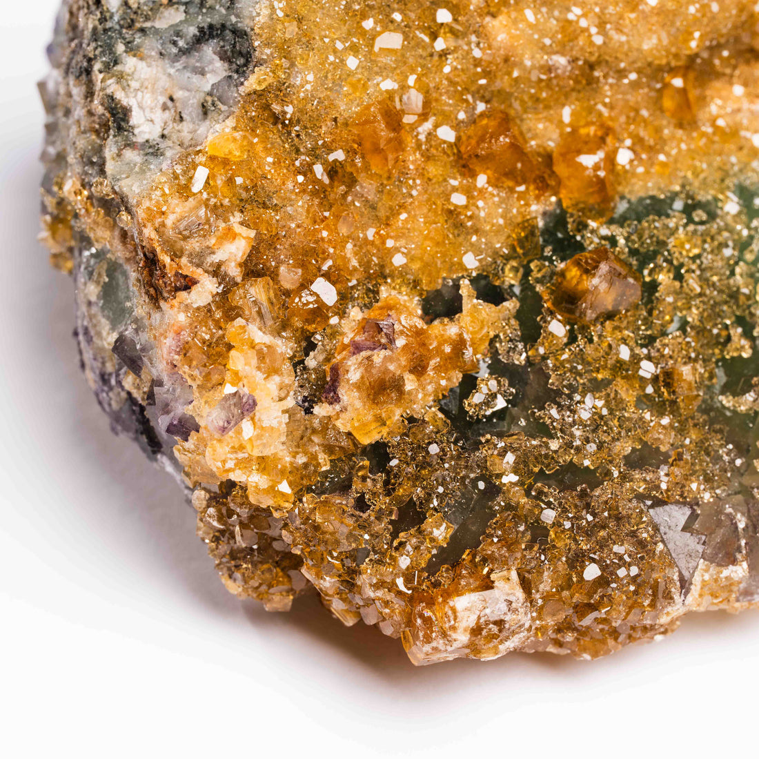 Barite on Green Fluorite