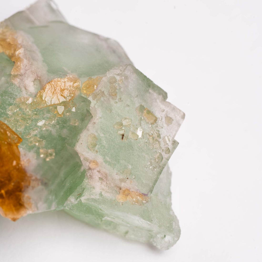 Barite on Green Fluorite