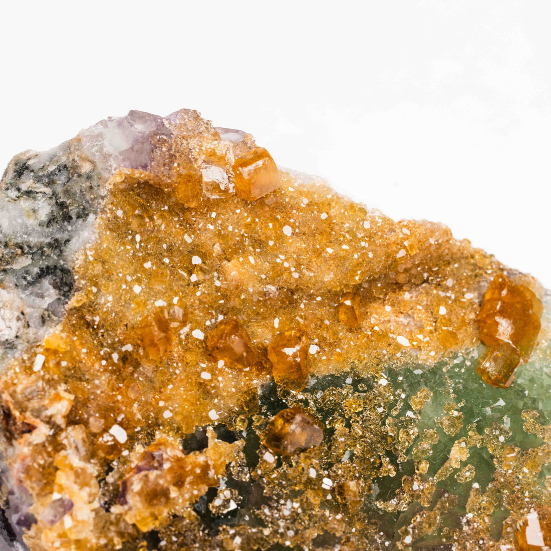 Barite on Green Fluorite
