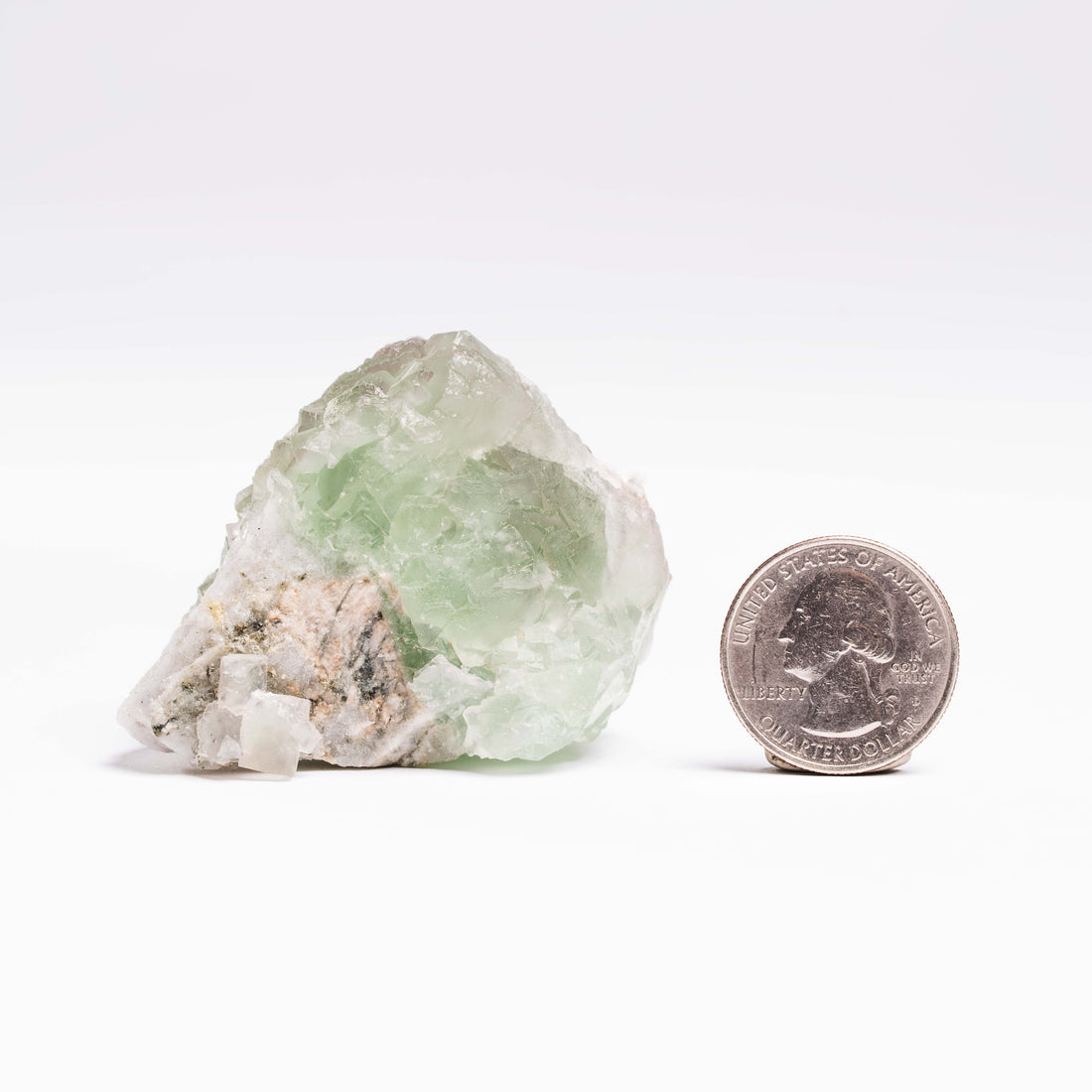 Barite on Green Fluorite
