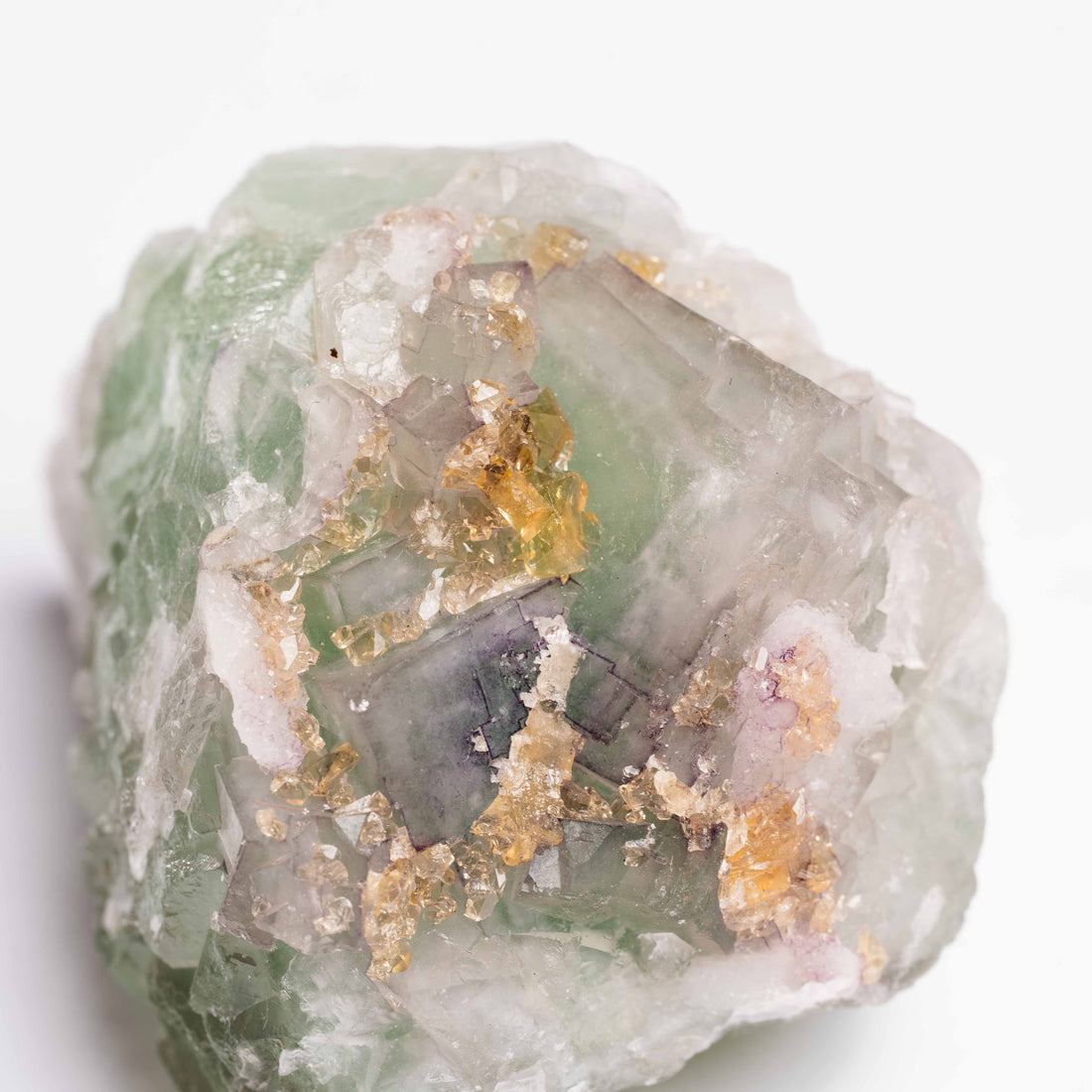 Barite on Green Fluorite