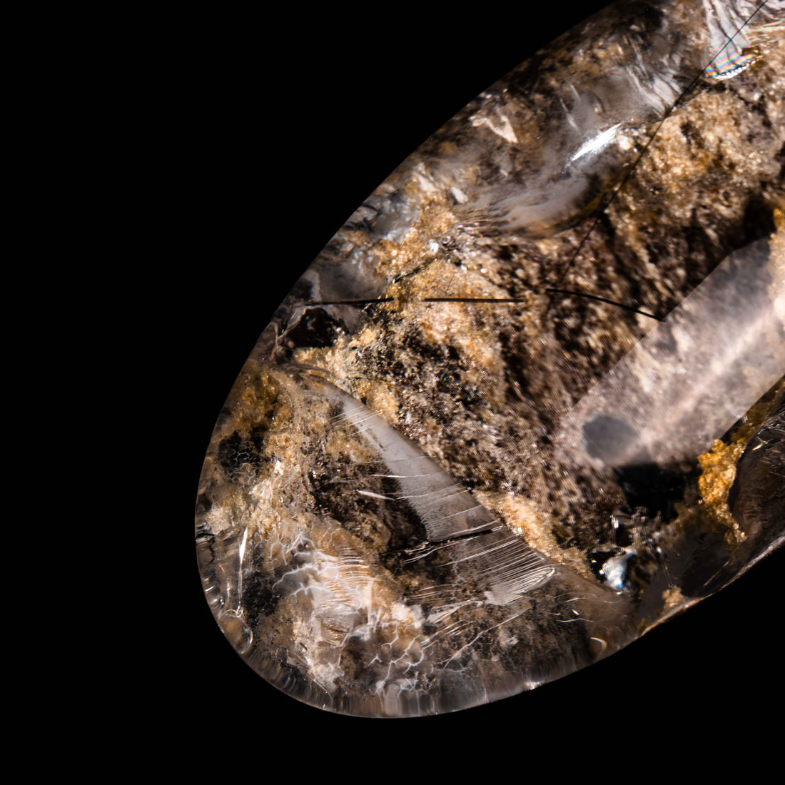 Quartz, Lodalite - Polished Cab
