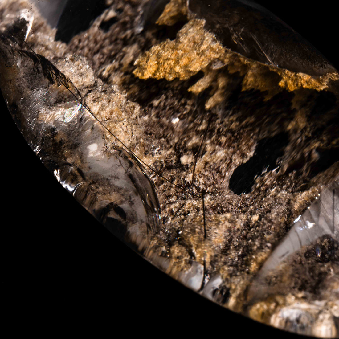 Quartz, Lodalite - Polished Cab