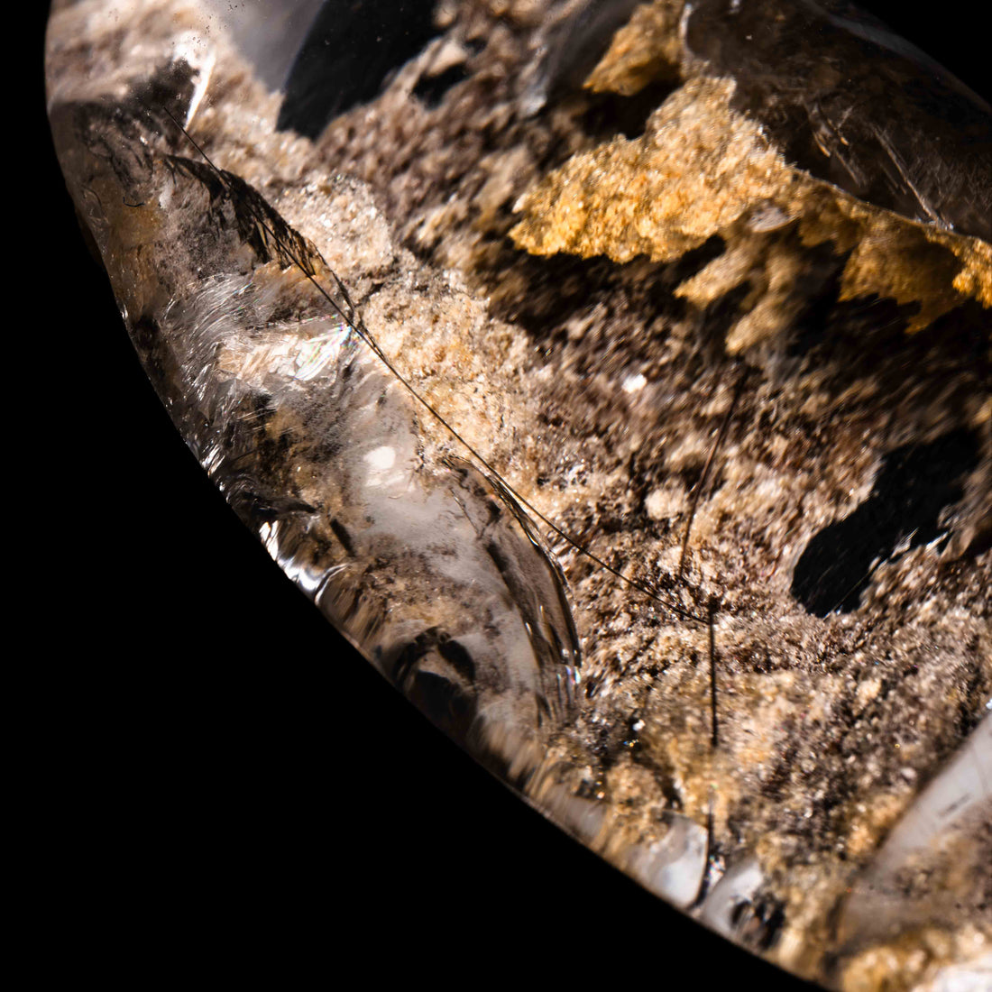 Quartz, Lodalite - Polished Cab