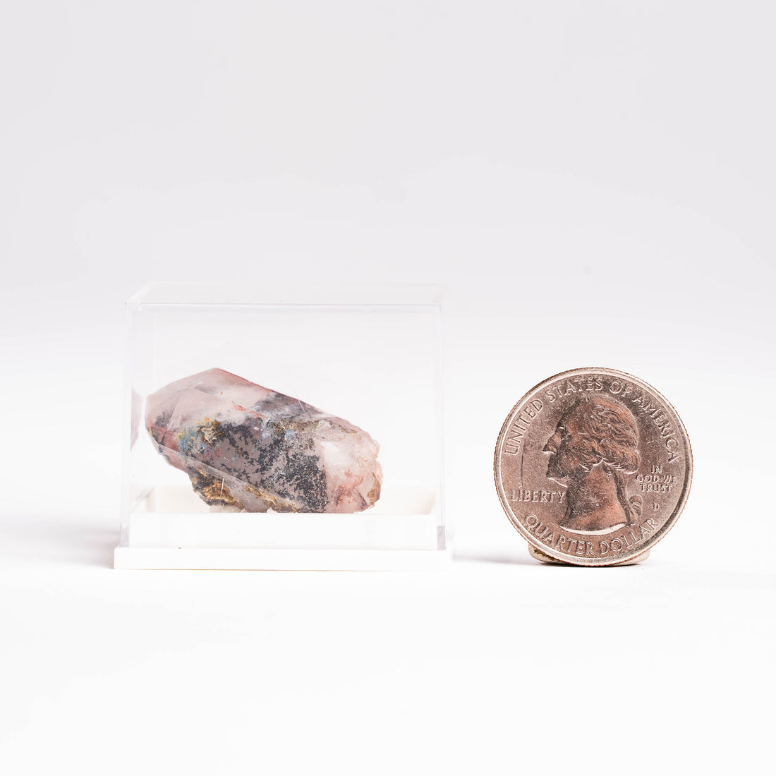 Papagoite and Ajoite in Quartz- Point