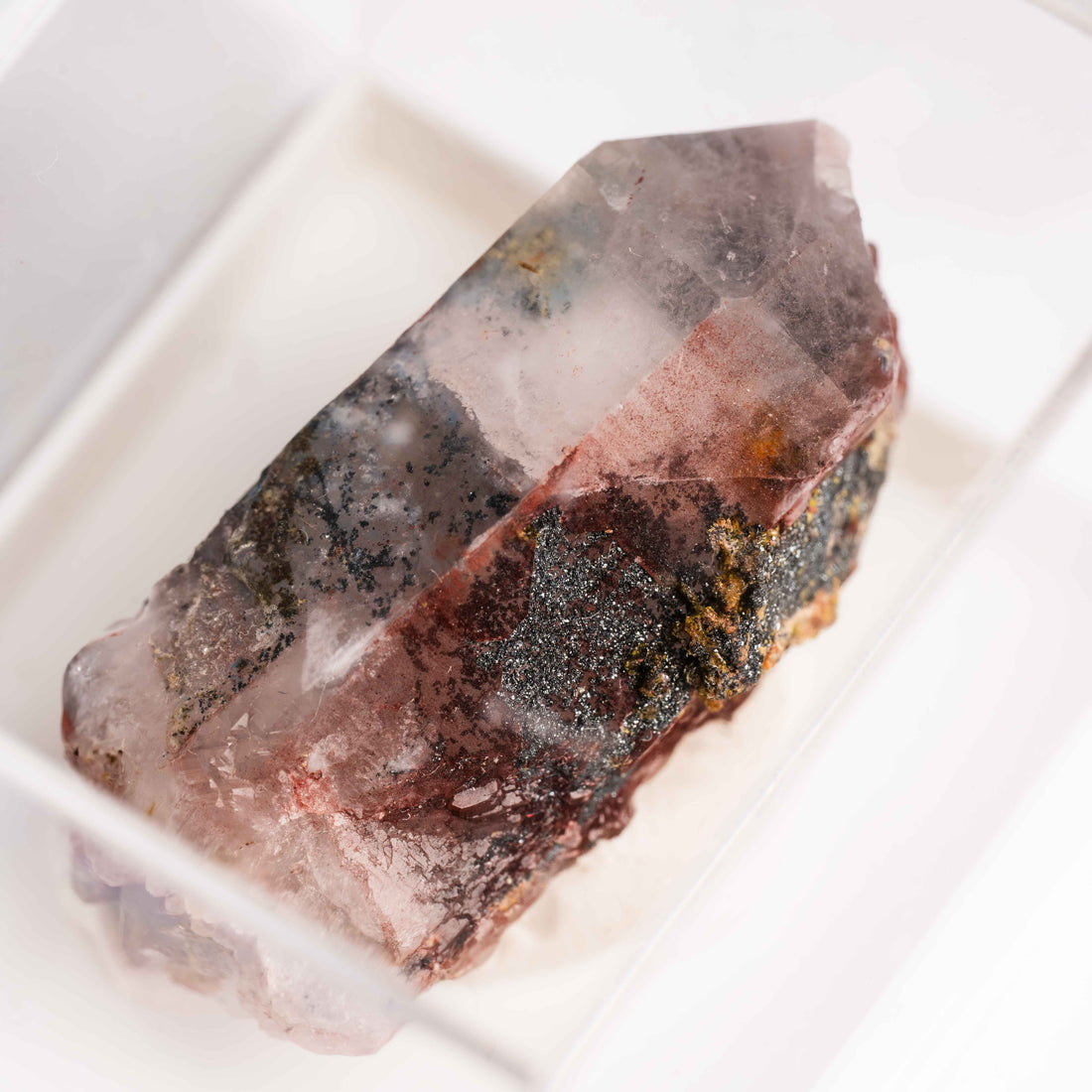 Papagoite and Ajoite in Quartz- Point