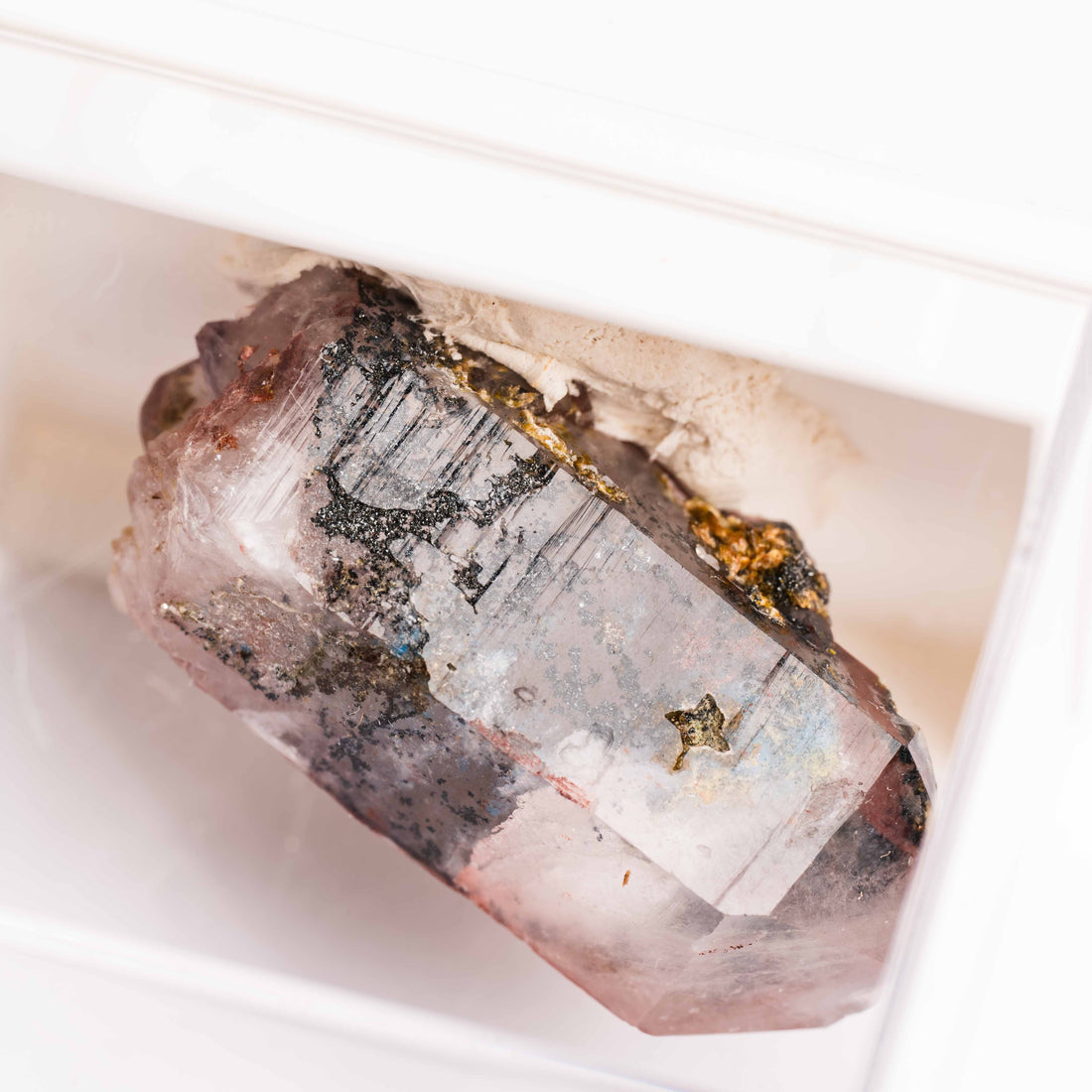 Papagoite and Ajoite in Quartz- Point