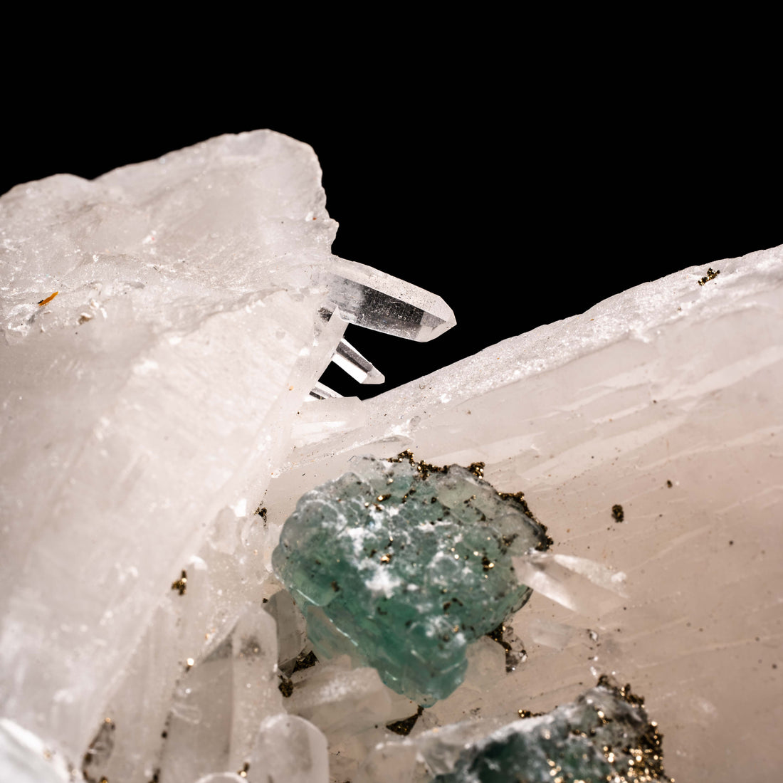 Quartz, w/ Blue Fluorite