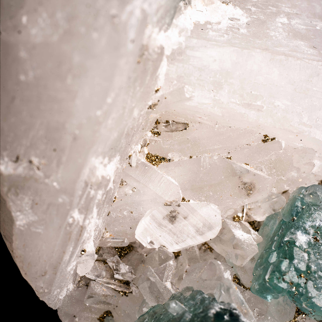 Quartz, w/ Blue Fluorite
