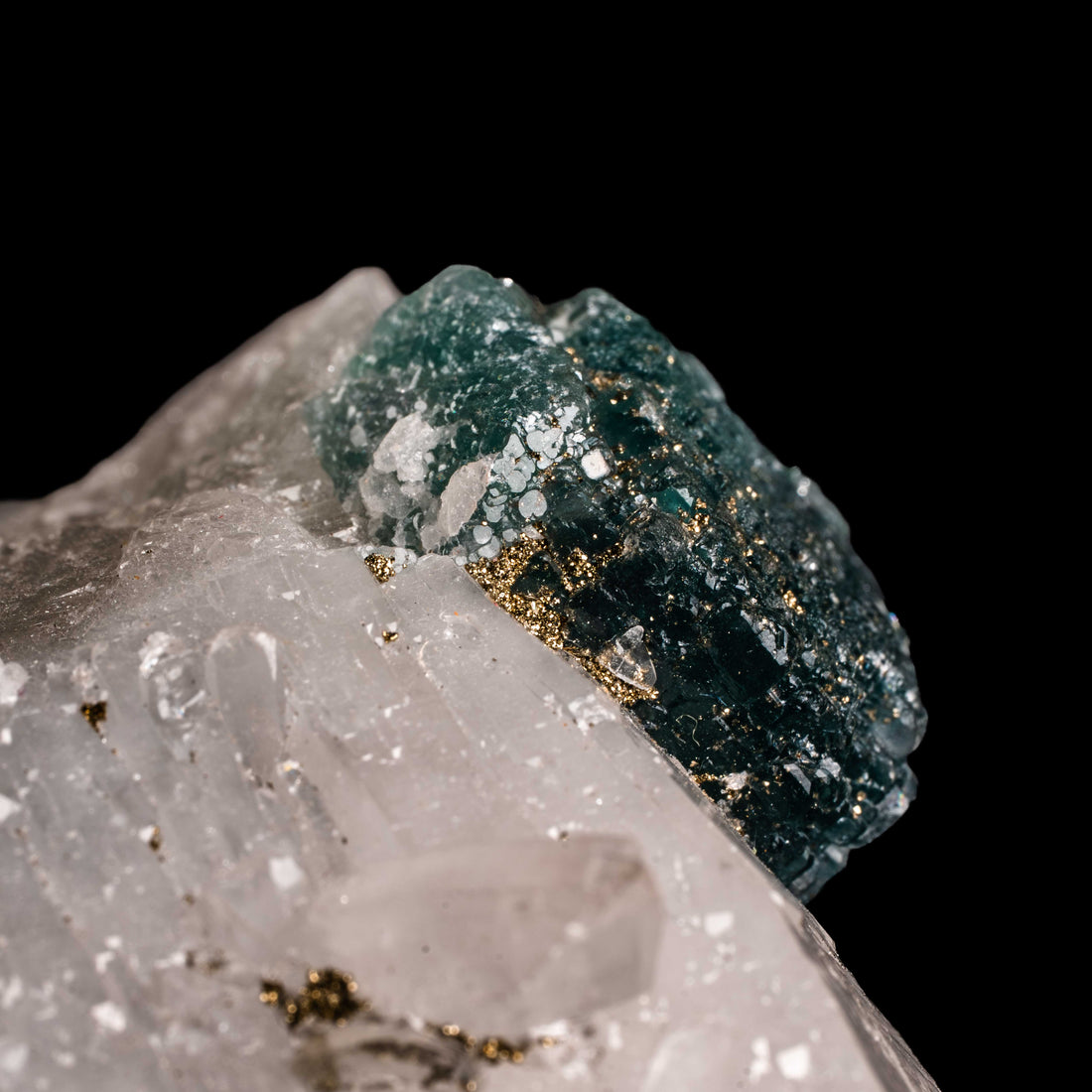 Quartz, w/ Blue Fluorite