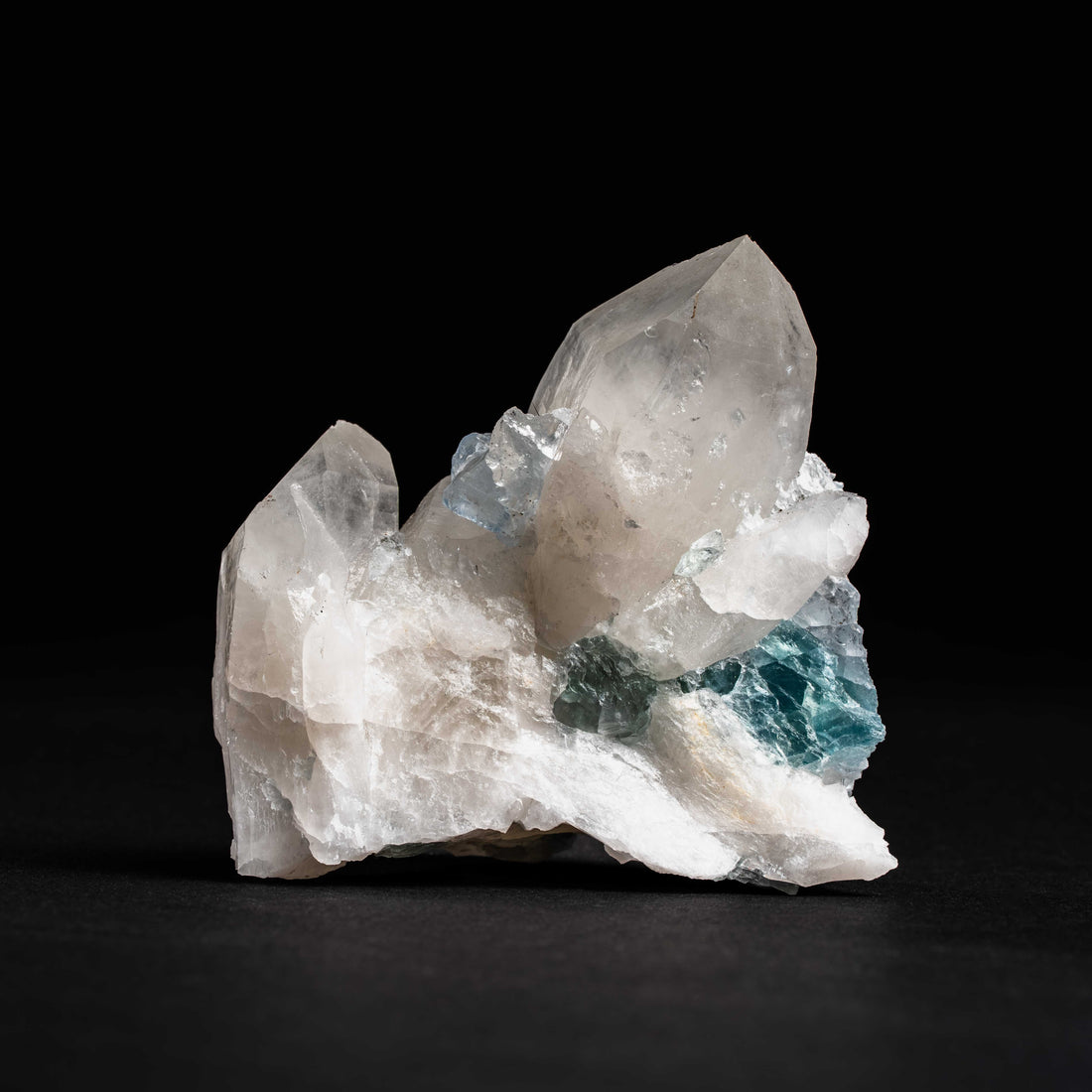 Quartz, w/ Blue Fluorite