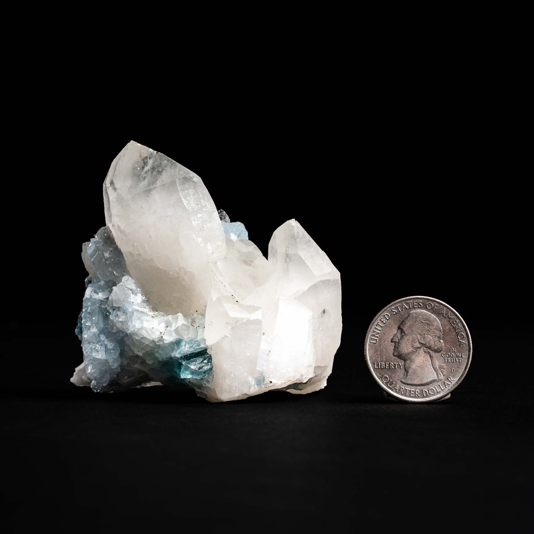 Quartz, w/ Blue Fluorite