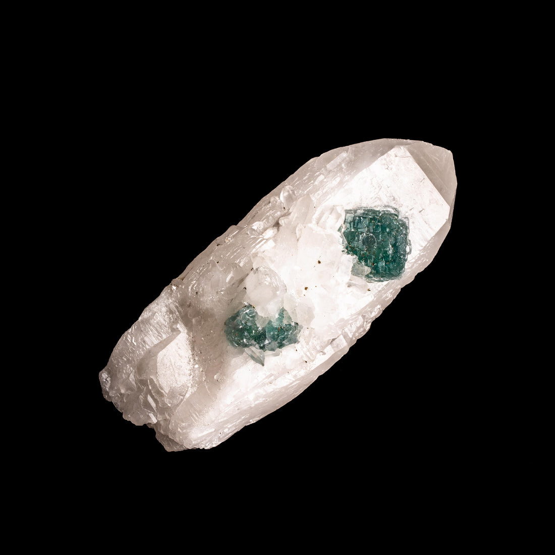 Quartz, w/ Blue Fluorite