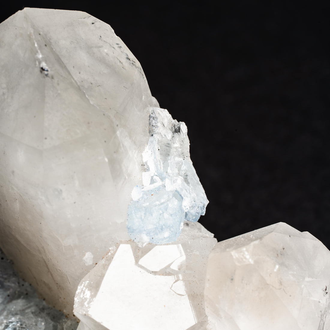 Quartz, w/ Blue Fluorite