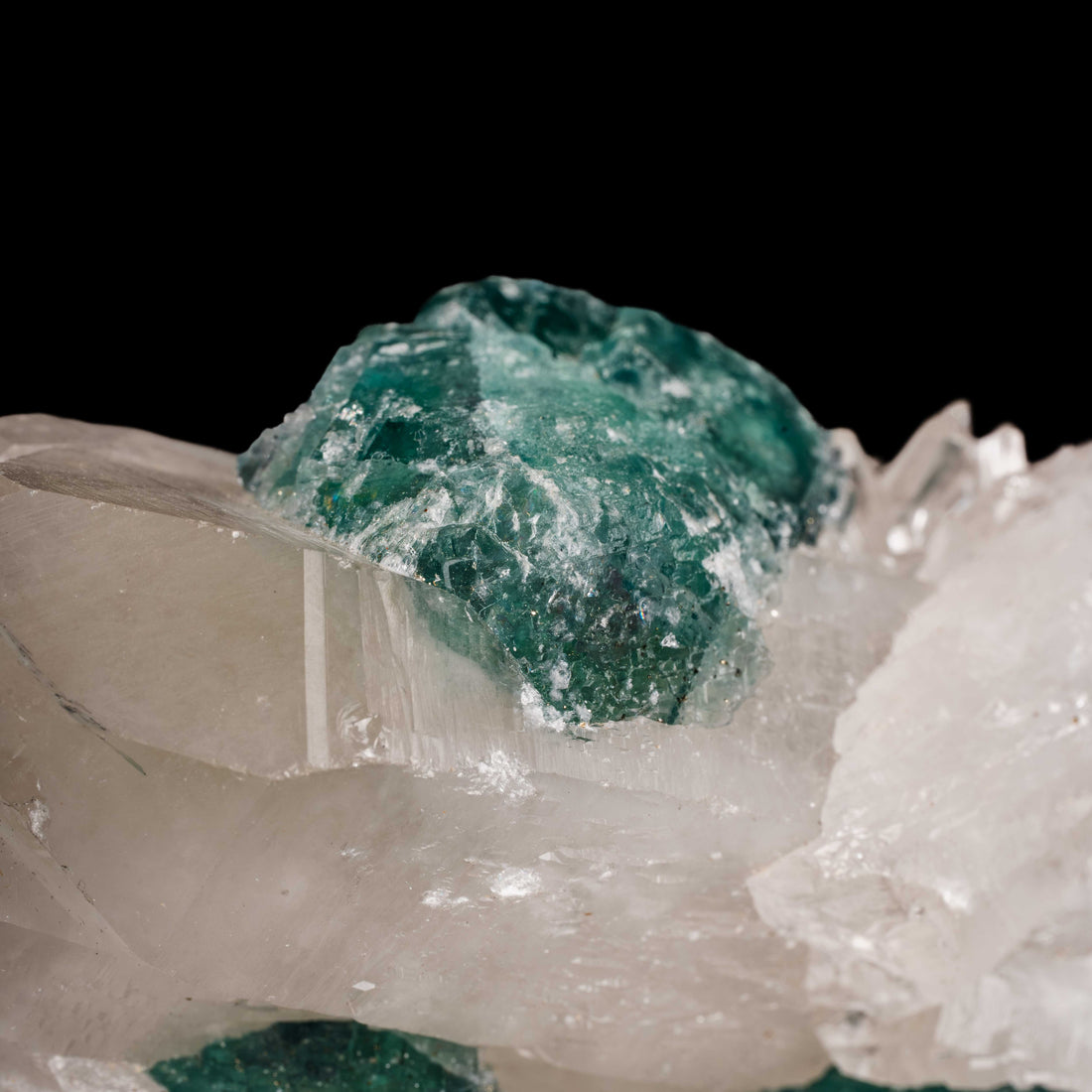 Quartz, w/ Blue Fluorite