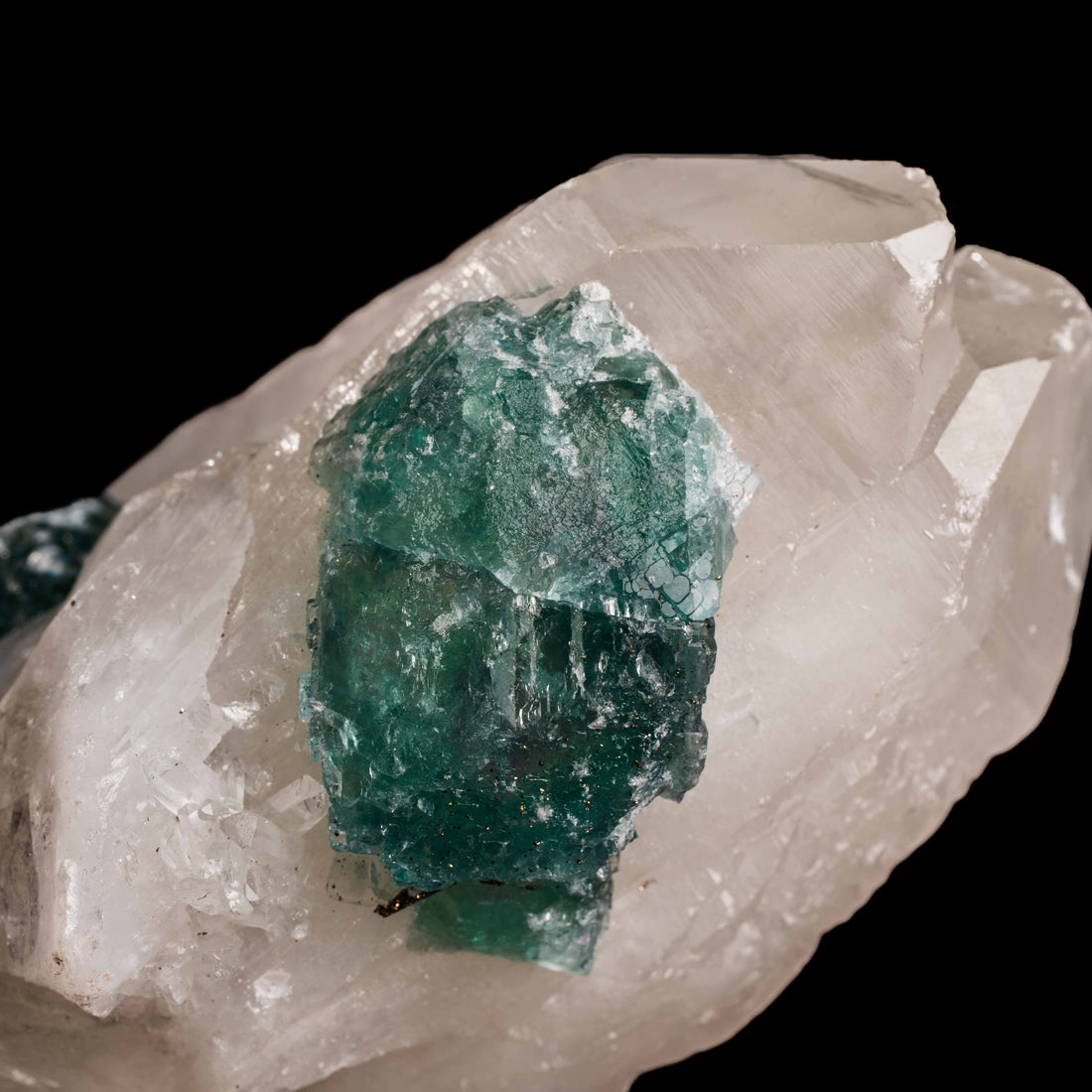 Quartz, w/ Blue Fluorite