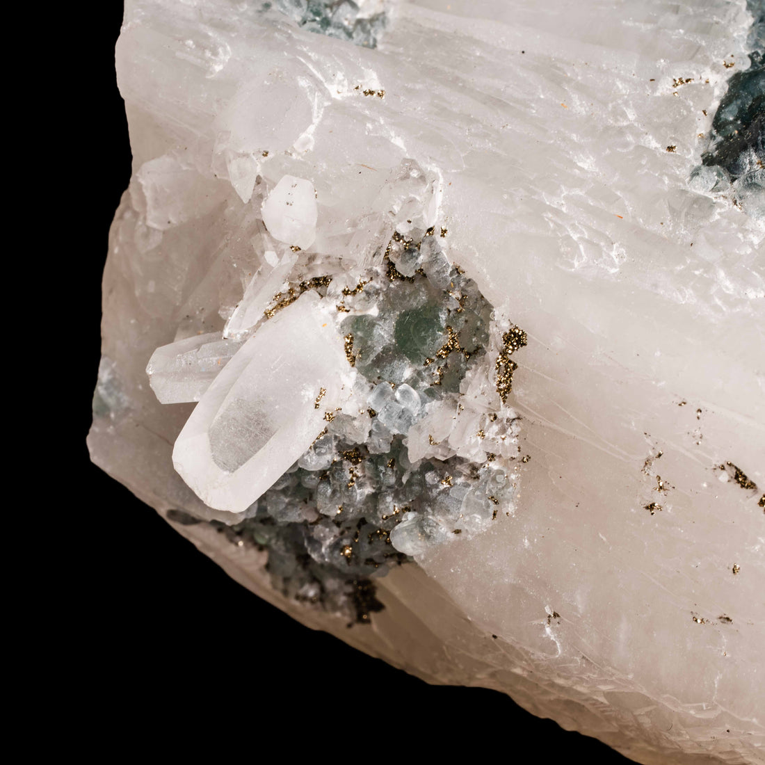 Quartz, w/ Blue Fluorite