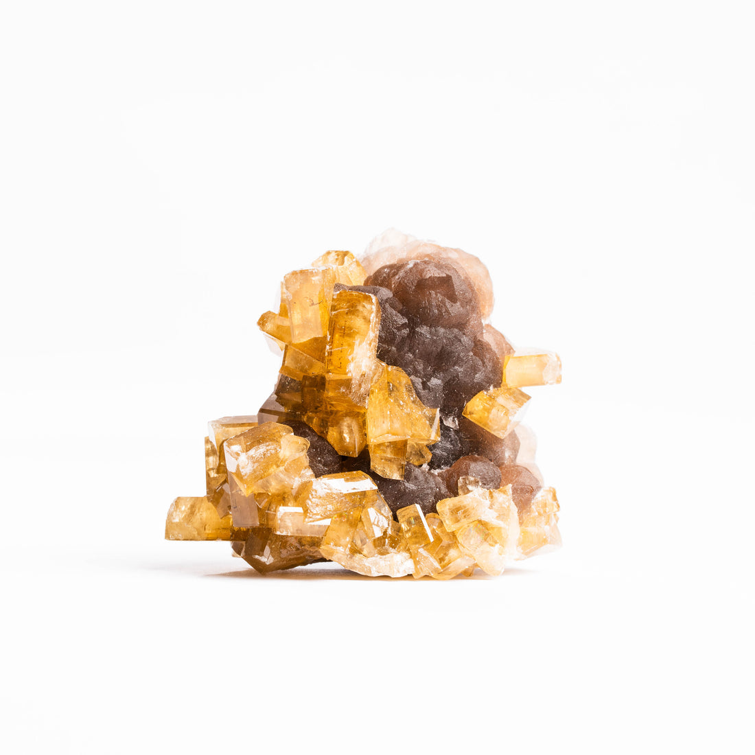 Yellow Barite on Fluorite - Bladed Cluster