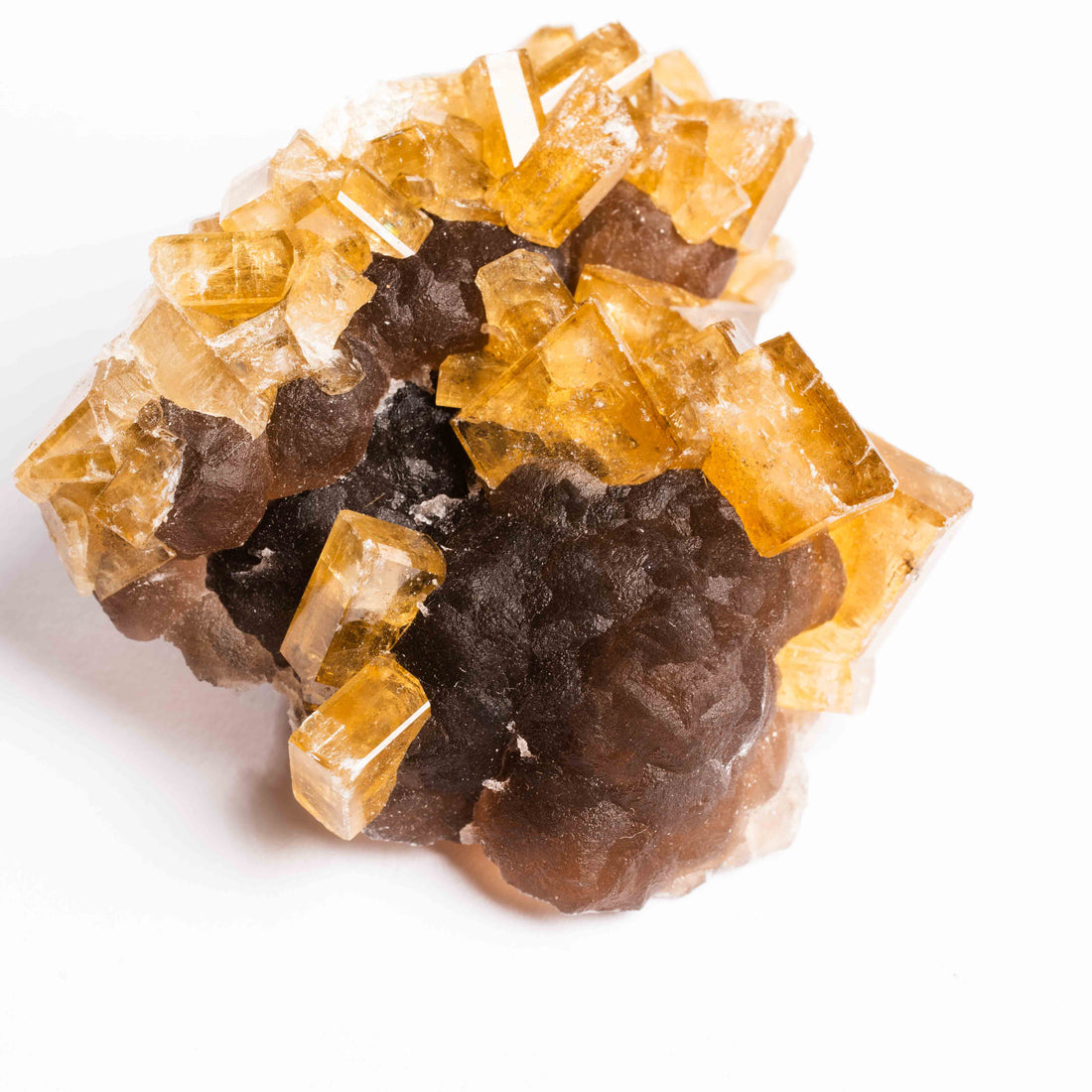 Yellow Barite on Fluorite - Bladed Cluster