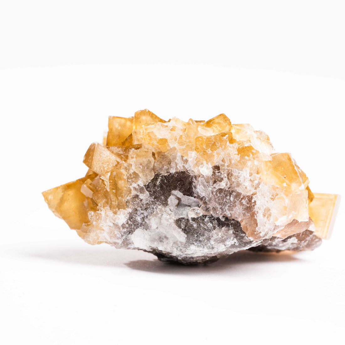Yellow Barite on Fluorite - Bladed Cluster