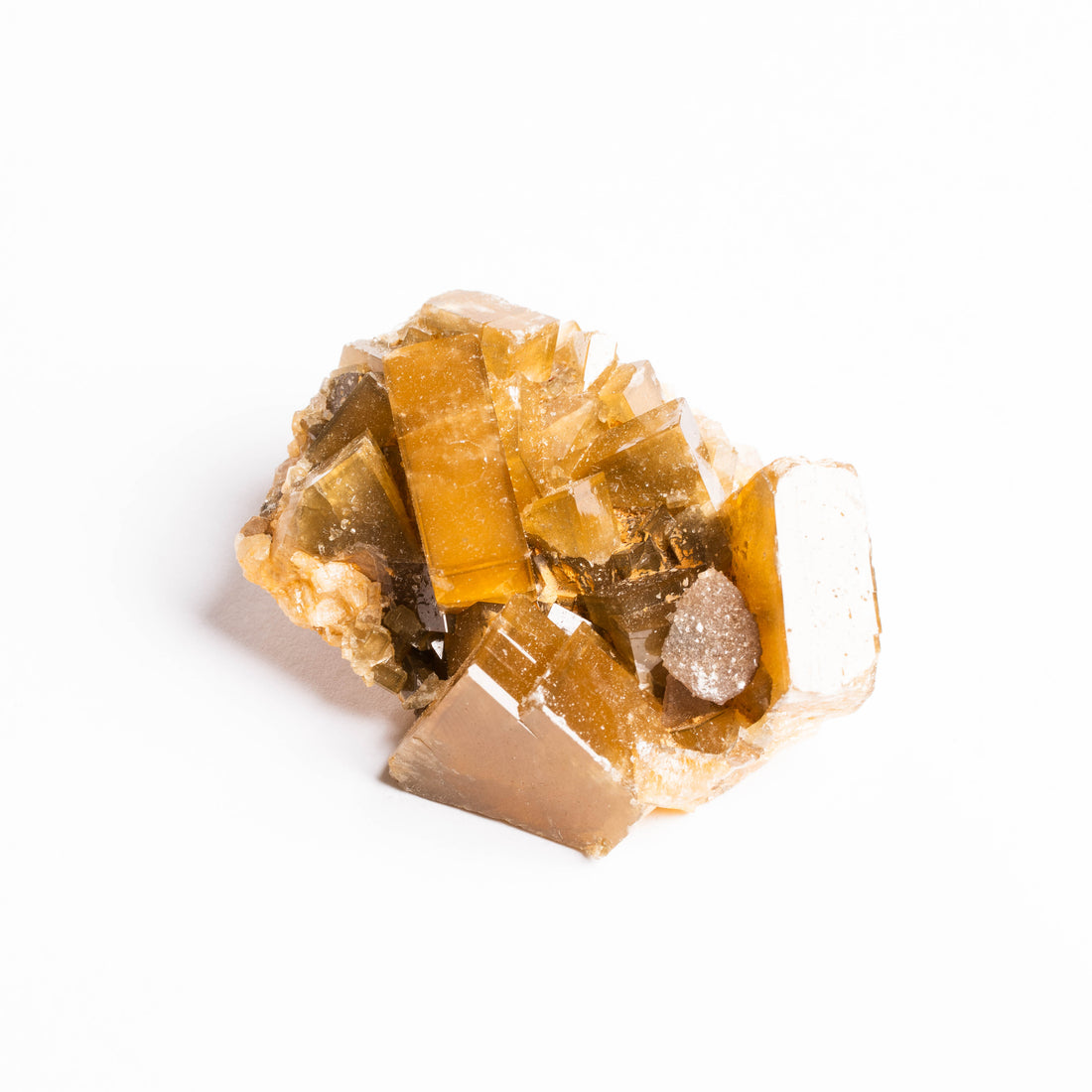 Yellow Barite on Fluorite - Bladed Cluster
