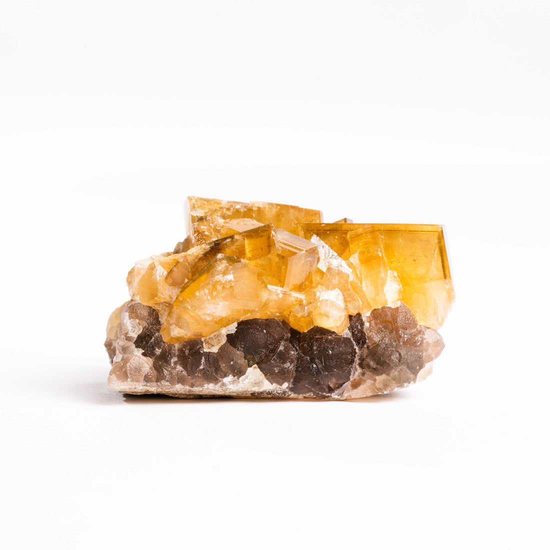 Yellow Barite on Fluorite - Bladed Cluster