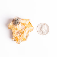 Yellow Barite on Fluorite - Bladed Cluster