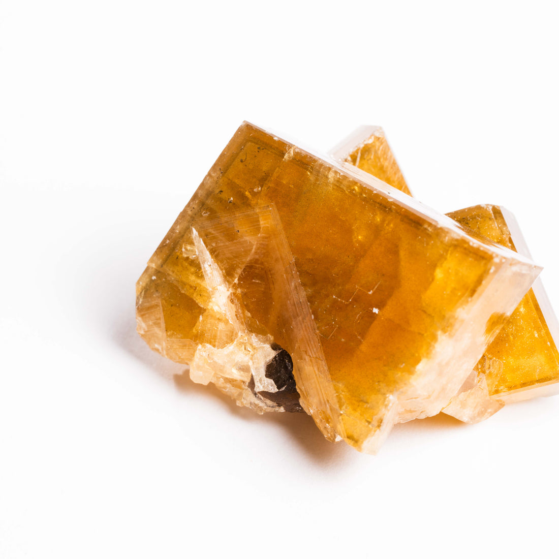 Yellow Barite on Fluorite - Bladed Cluster