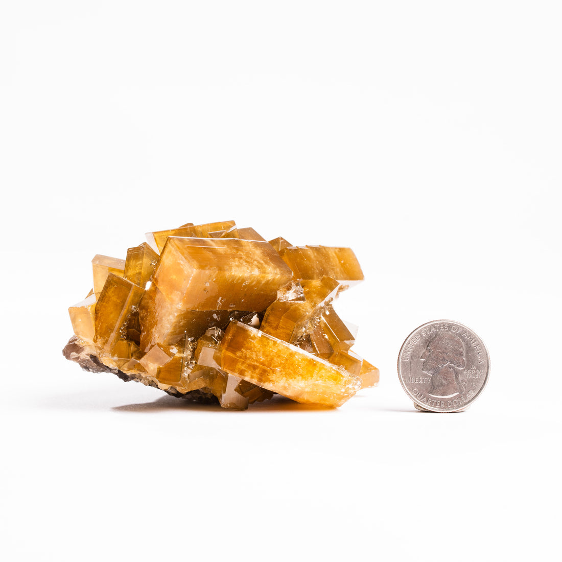 Yellow Barite on Fluorite - Bladed Cluster