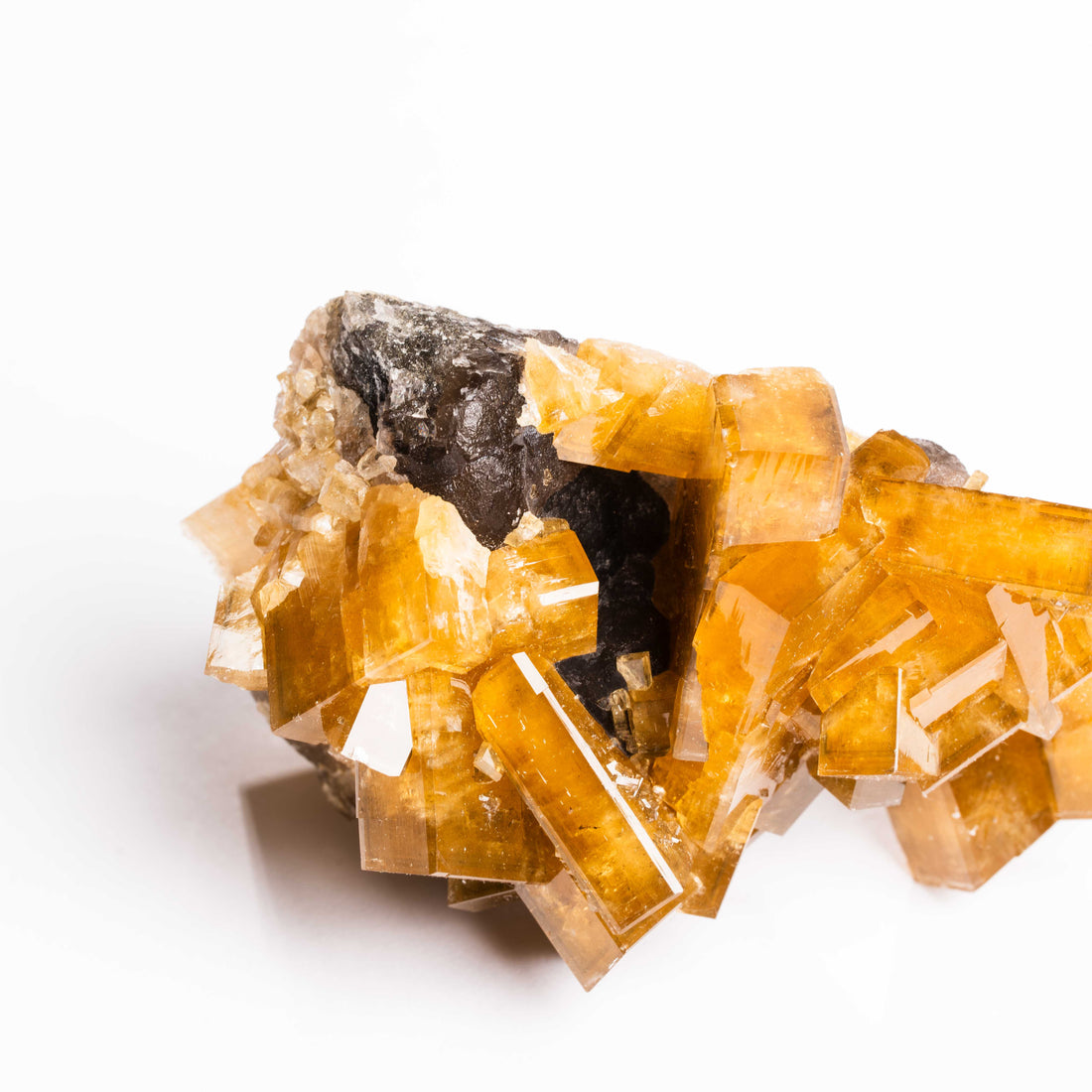 Yellow Barite on Fluorite - Bladed Cluster
