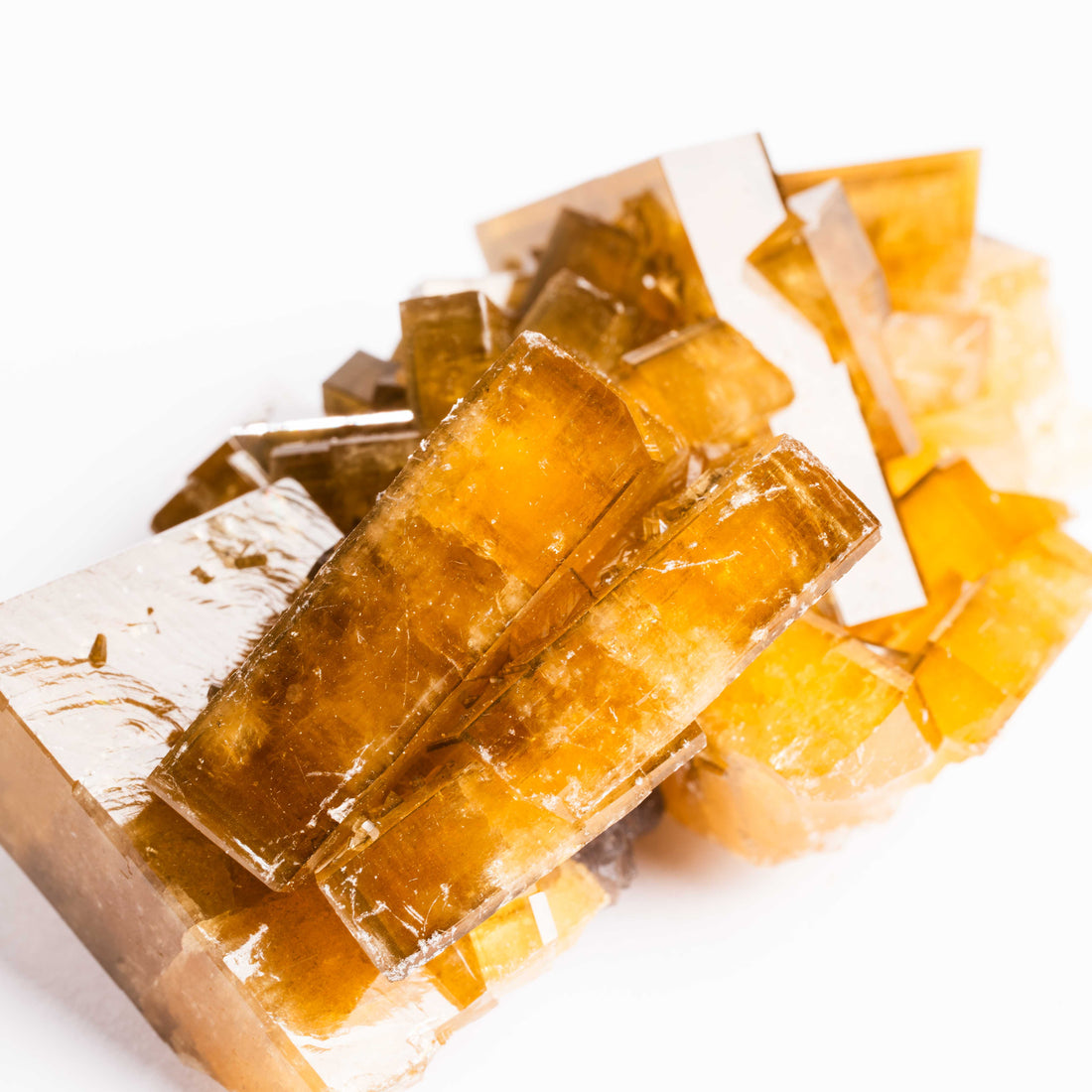 Yellow Barite on Fluorite - Bladed Cluster