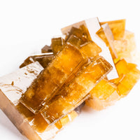 Yellow Barite on Fluorite - Bladed Cluster