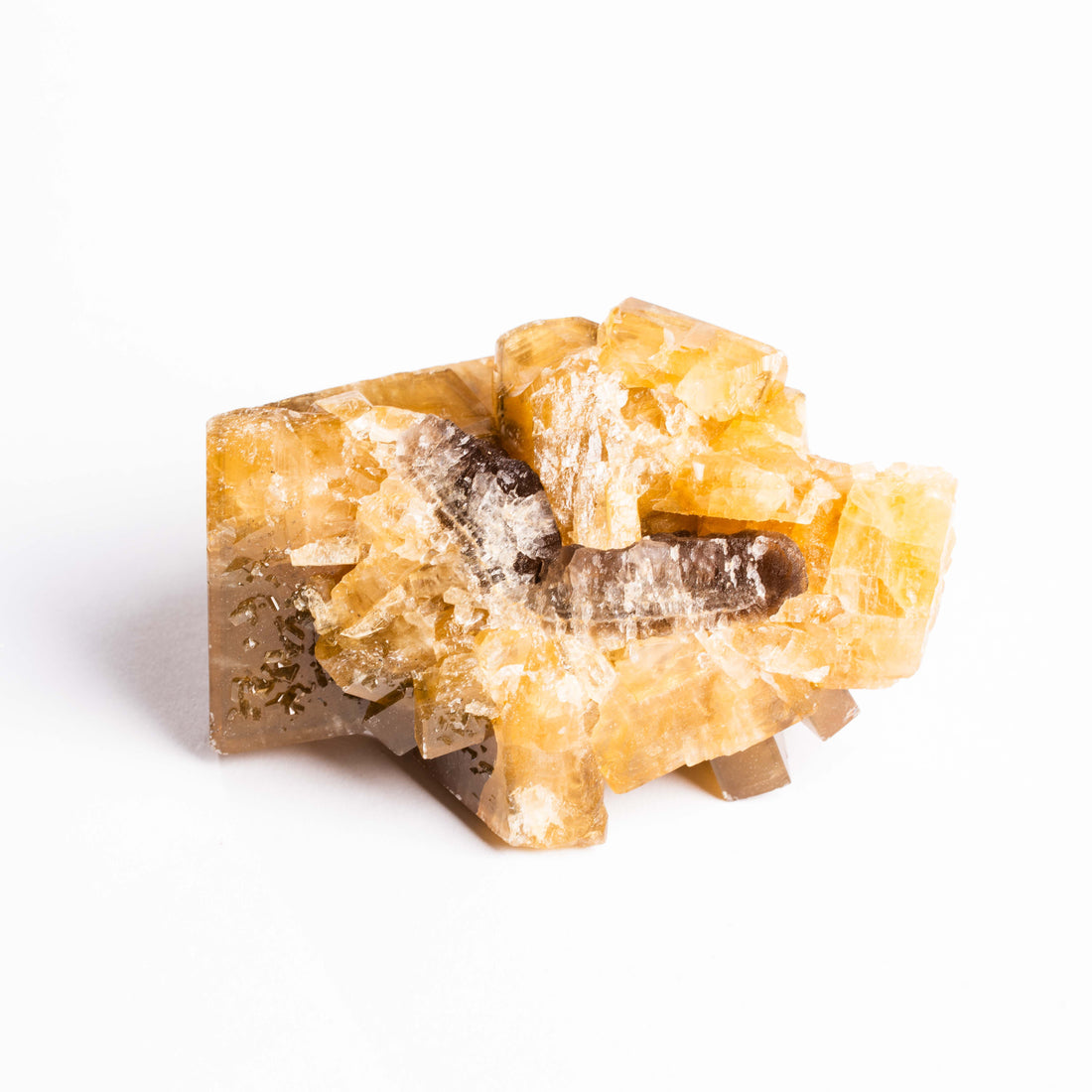 Yellow Barite on Fluorite - Bladed Cluster