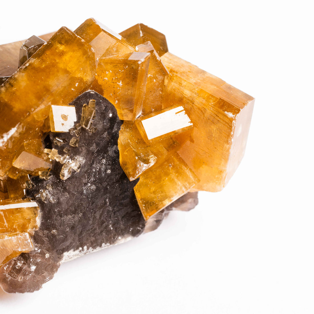 Yellow Barite on Fluorite - Bladed Cluster