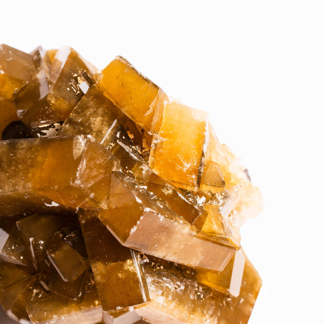 Yellow Barite on Fluorite - Bladed Cluster