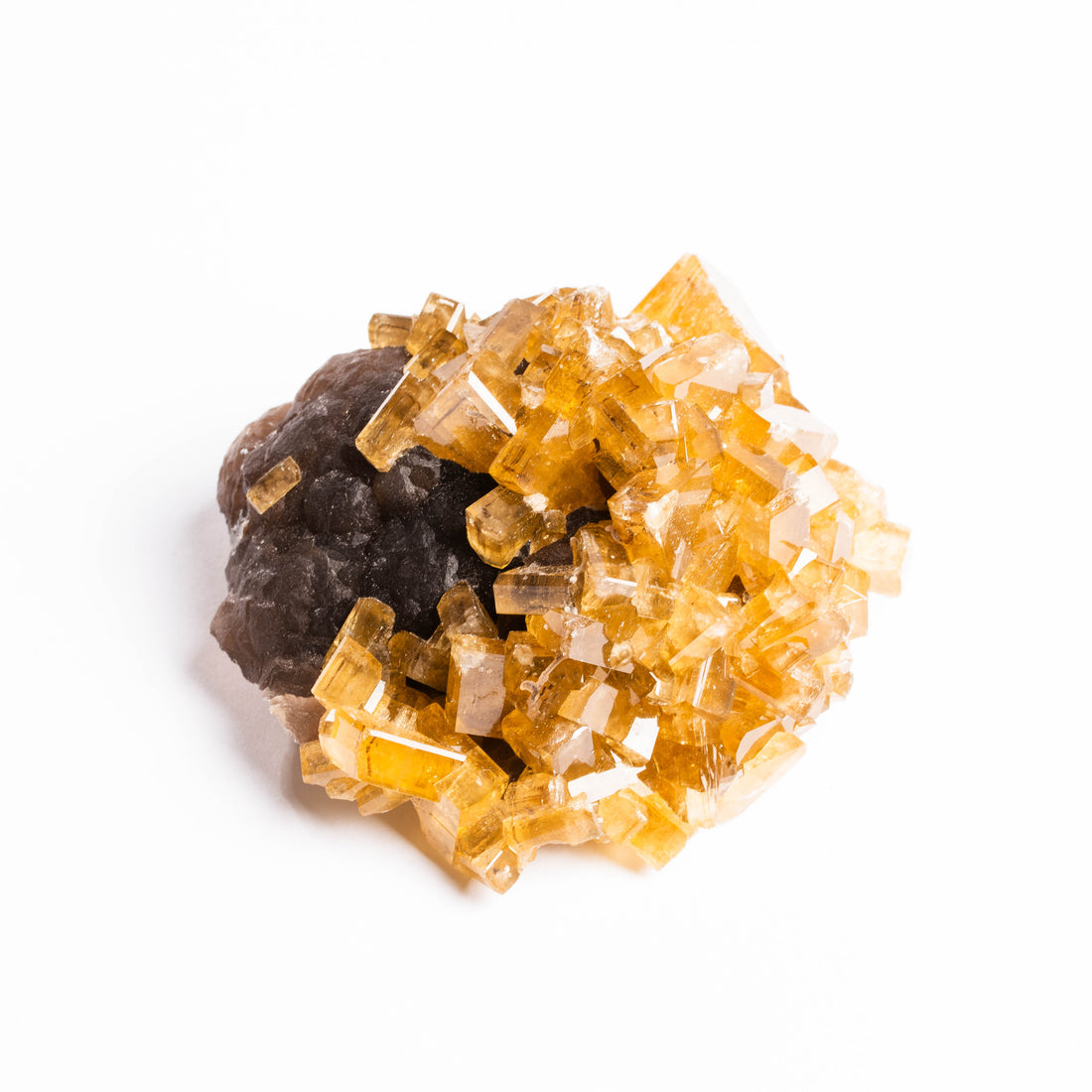 Yellow Barite on Fluorite - Bladed Cluster