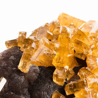 Yellow Barite on Fluorite - Bladed Cluster