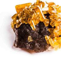 Yellow Barite on Fluorite - Bladed Cluster