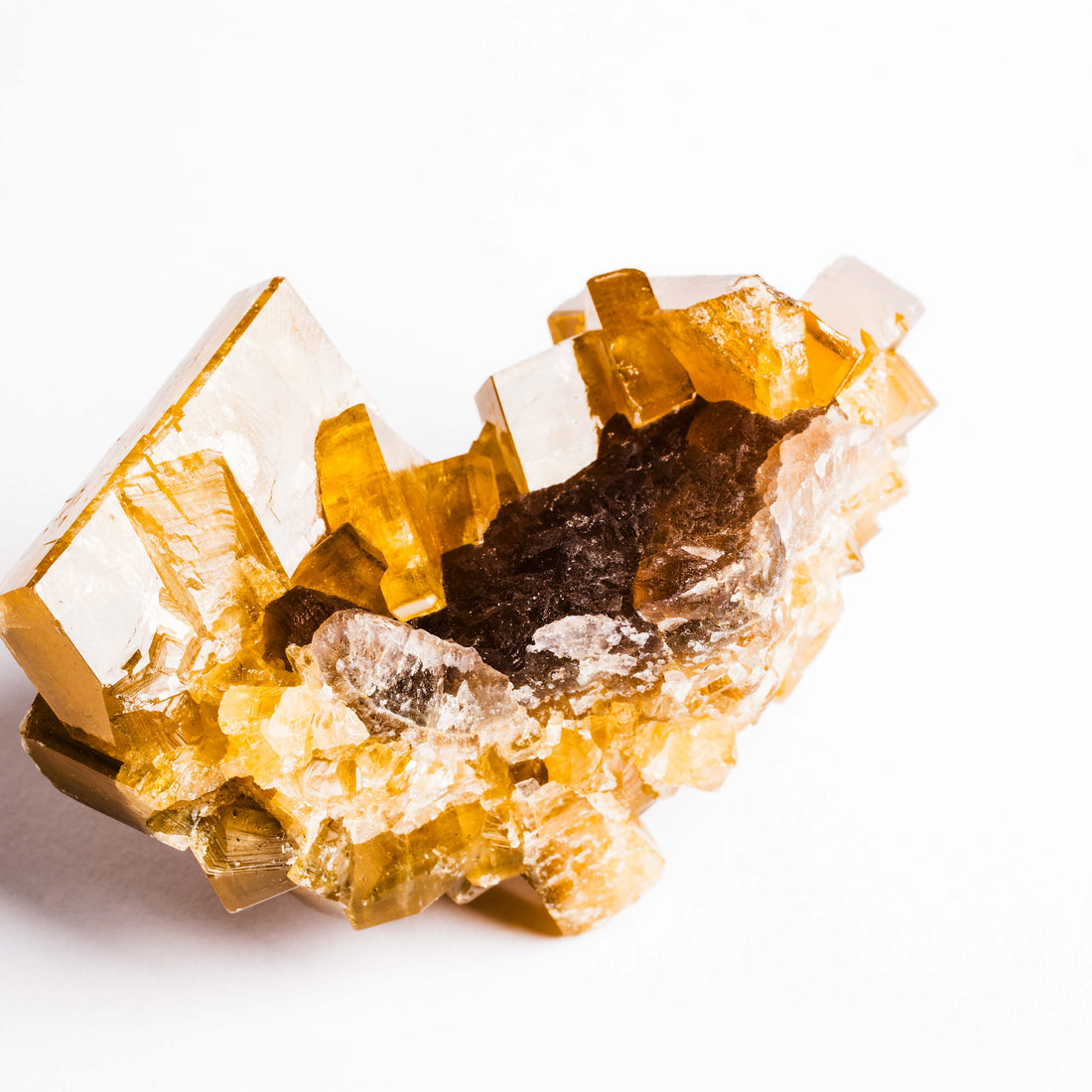 Yellow Barite on Fluorite - Bladed Cluster