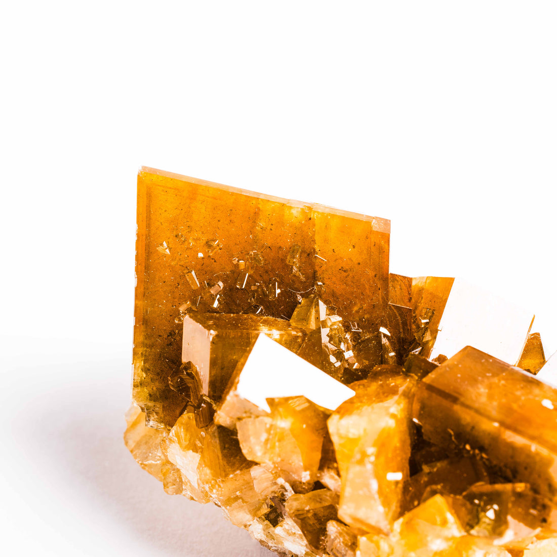 Yellow Barite on Fluorite - Bladed Cluster