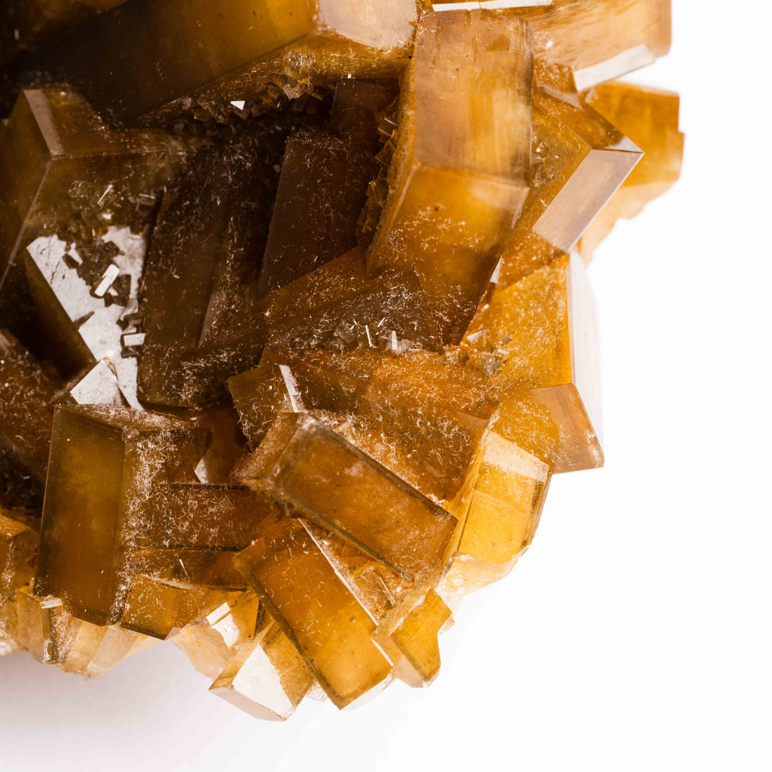 Yellow Barite on Fluorite - Bladed Cluster