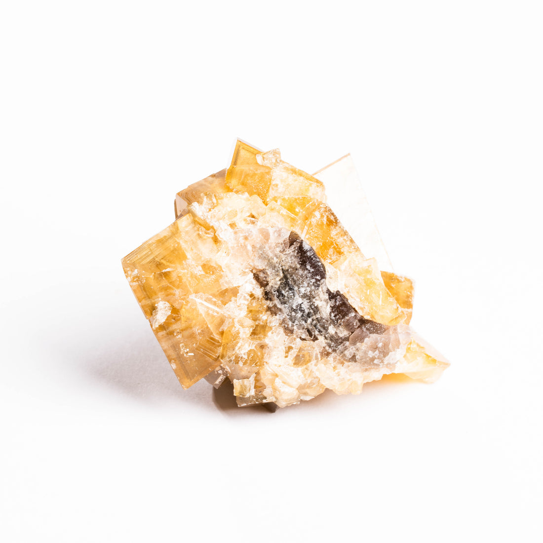 Yellow Barite on Fluorite - Bladed Cluster