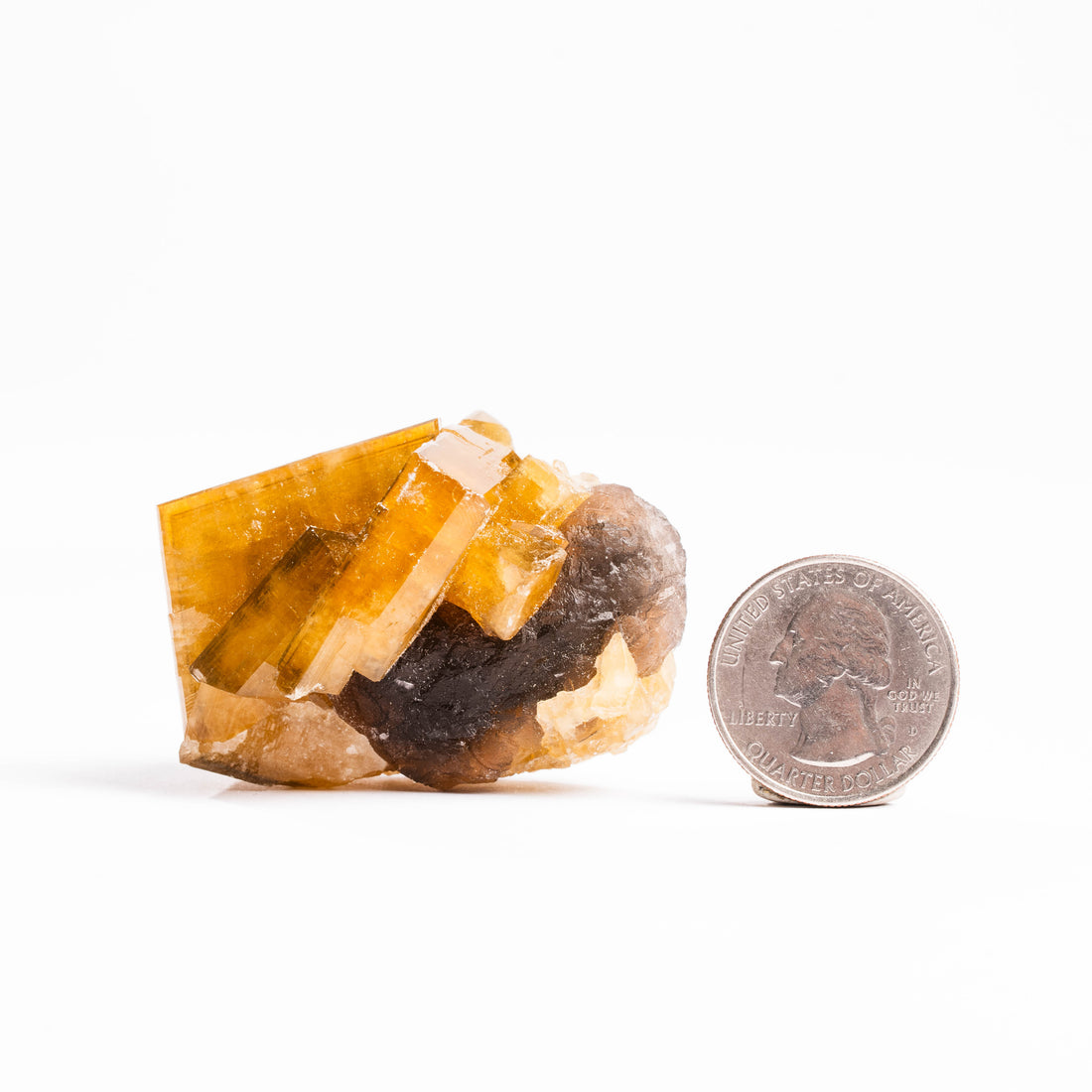 Yellow Barite on Fluorite - Bladed Cluster