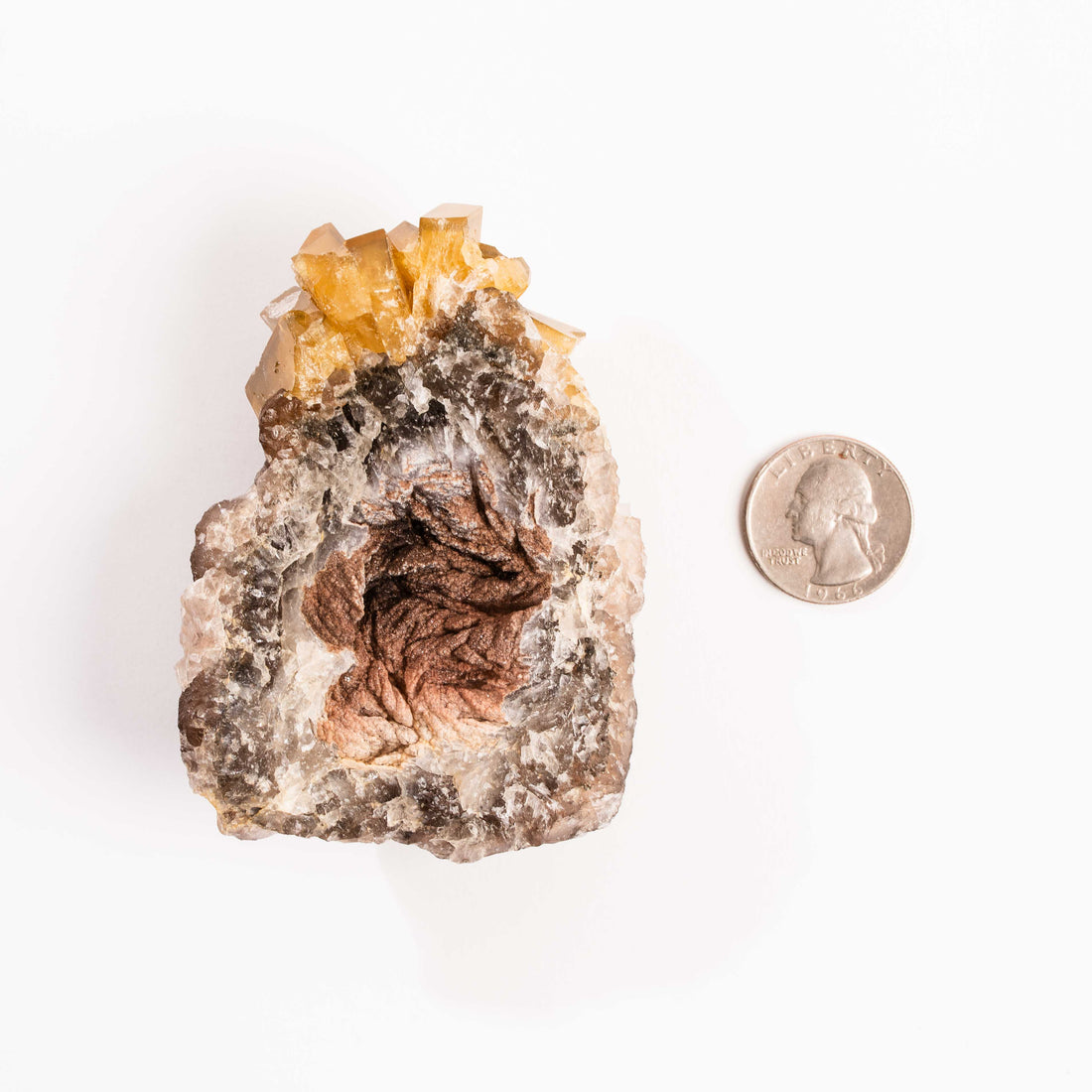 Yellow Barite on Fluorite - Bladed Cluster