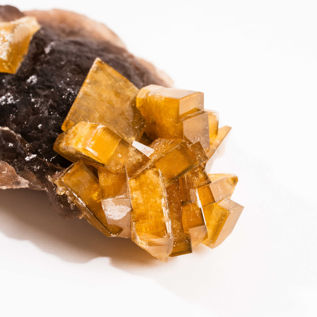 Yellow Barite on Fluorite - Bladed Cluster