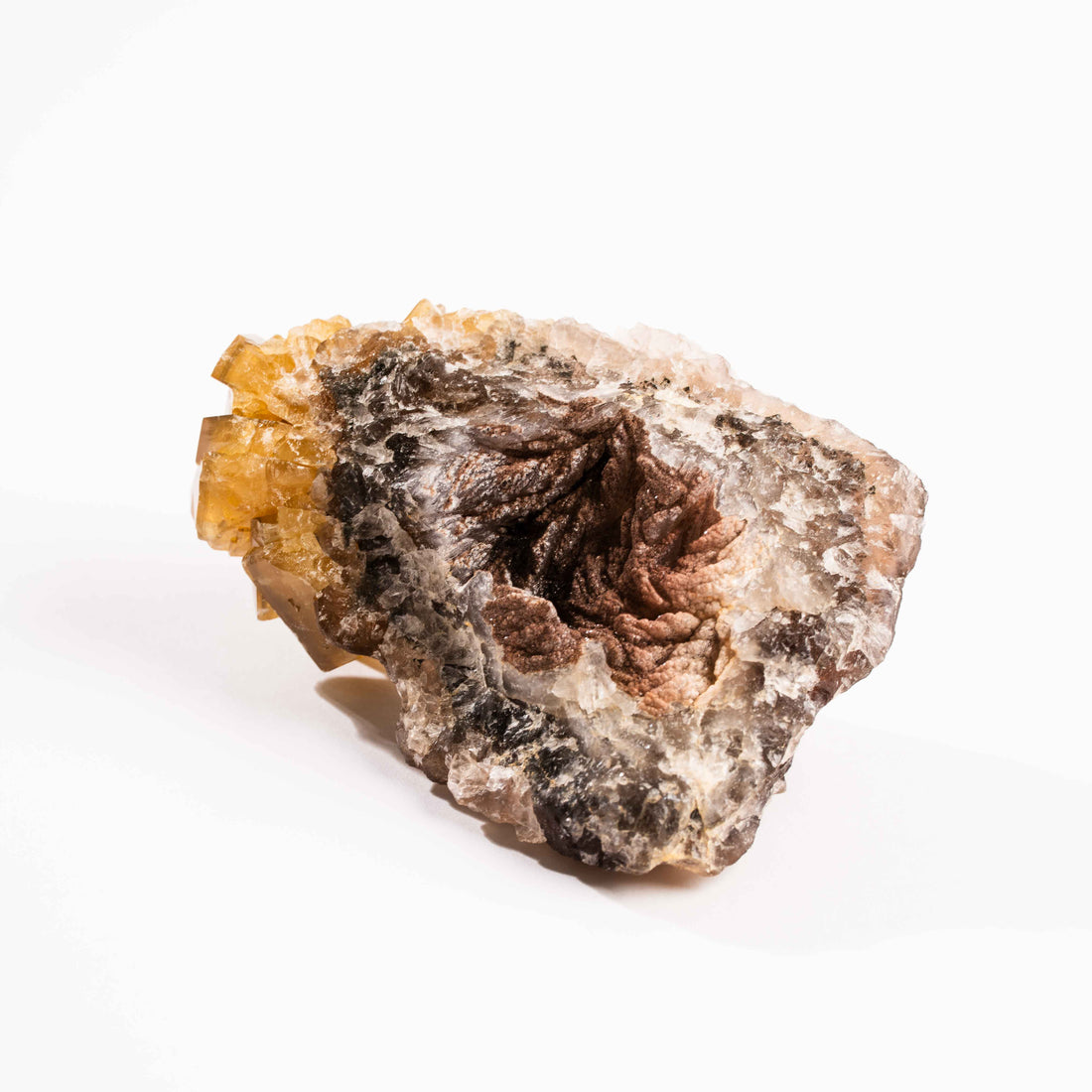 Yellow Barite on Fluorite - Bladed Cluster
