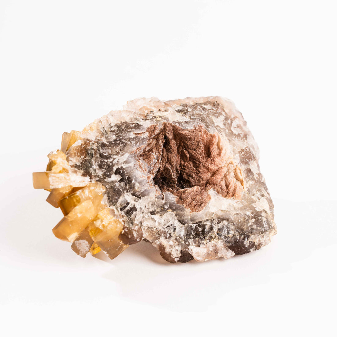 Yellow Barite on Fluorite - Bladed Cluster